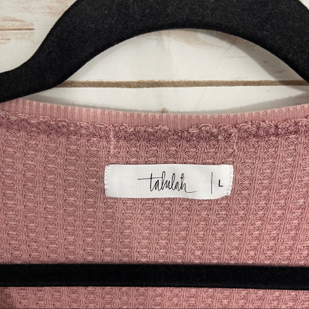 Talulah Pink Waffle Knit Babydoll boutique Tunic Mini Dress - Picture 2 of 5